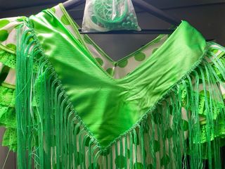 Vestido Flamenco Lunares Verde Talla Única