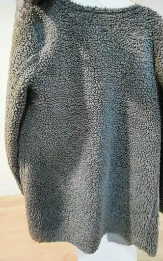 Abrigo de mujer de otoño invierno borreguito gris