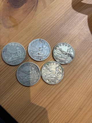 Monedas 2 pesetas 1870 plata