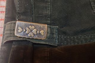 Pantalón pana fina verde botella