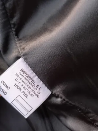 Chaqueta Cuero Natural Vintage Negra