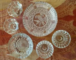 2 Ceniceros Antiguos + 4 Portavelas Cristal