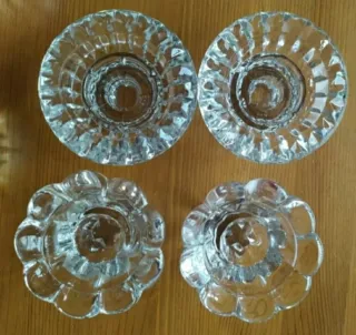 2 Ceniceros Antiguos + 4 Portavelas Cristal