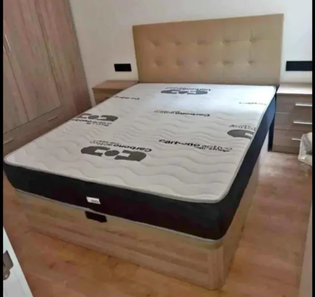 Canapé abatible blanco con colchón