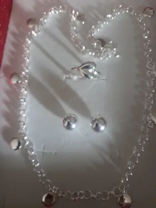 Conjunto Plata 925: Collar, Pulsera, Anillo