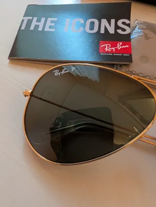 Gafas Ray-Ban Aviador Doradas Polarizadas nuevas