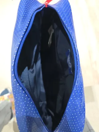 Mochila Adidas pequeña azul y blanca