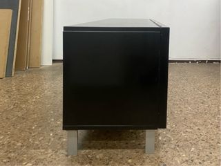Mueble TV Negro Cajón Grande Patas Metálicas