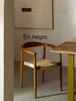 Silla Kiemer madera teca ratán negra