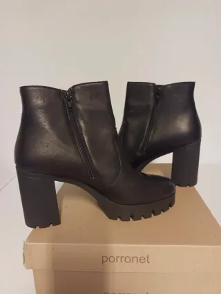 Botines de piel Porronet negros talla 41