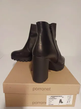 Botines de piel Porronet negros talla 41