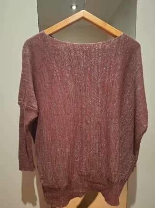 Jersey fiesta oversize hilo plateado