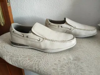 Zapatos Dospies Piel Beige/Blanco