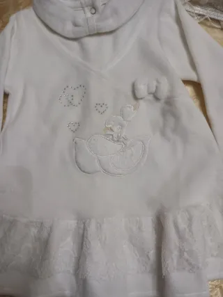 Vestitino neonata bianco con orsetto