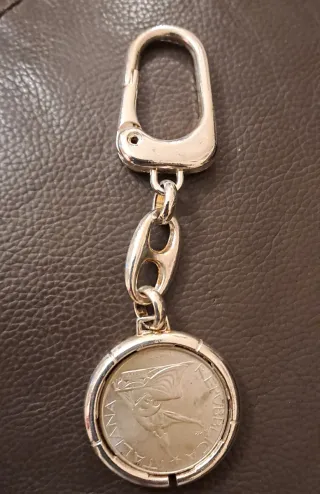 Portachiavi con moneta 500 Lire Argento