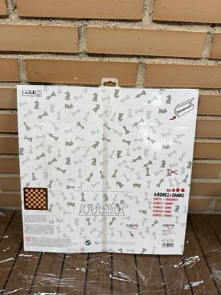 Ajedrez y Damas Tablero Madera 2 en 1