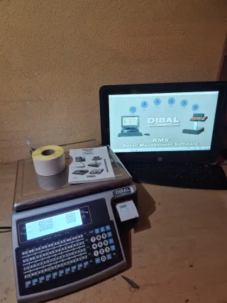 Balanza etiquetadooo Dibal Mistral con pegatinas
