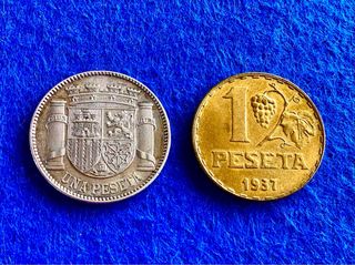 LAS 2 PESETAS REPÚBLICANAS * 1933 (PLATA) y 1937