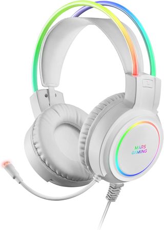 MARS GAMING Auricular MHRGB PC/PS4/PS5/XBOX White
