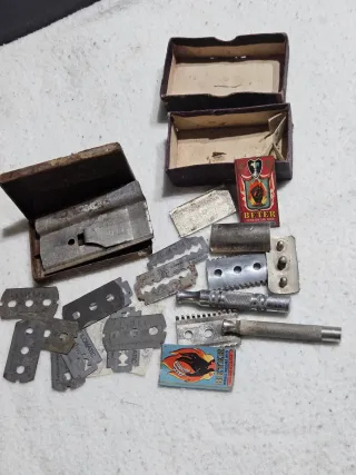Caja y hojas de afeitar antiguas Beter, filomatic.