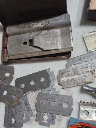 Caja y hojas de afeitar antiguas Beter, filomatic.