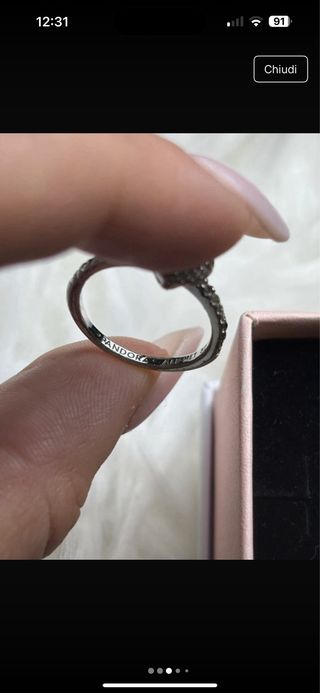 Anello Pandora Cuore Blu Argento