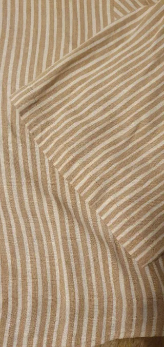 Blusa Zara Rayas Beige y Blanca