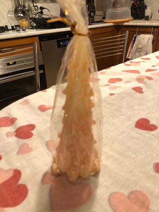 Candela Natale Albero rosa salmone