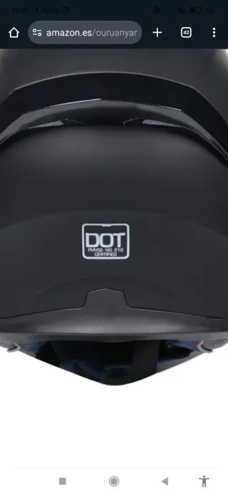 Casco Modular DOT, Negro Negro Talla L