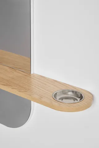 Specchio consolle per ingresso in legno e metallo