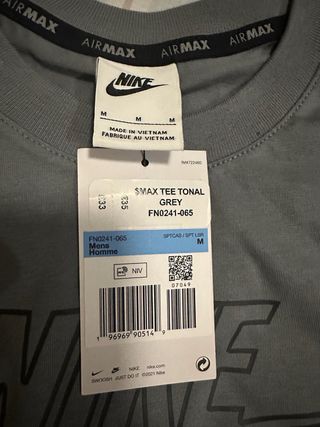 Camiseta Nike Air Max Gris Talla M