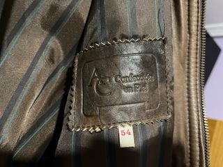 Chaqueta de piel marrón hombre