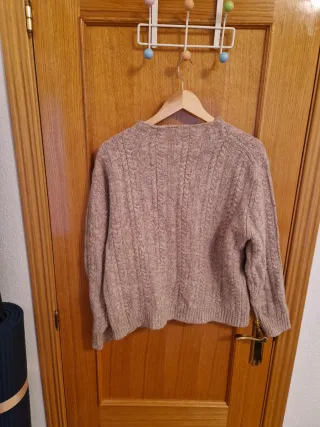 Jersey Zara trenzado marrón claro