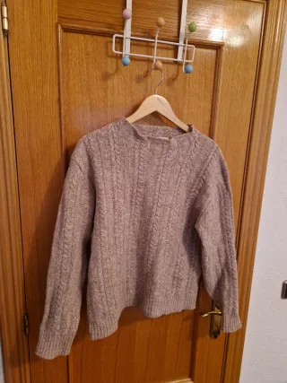 Jersey Zara trenzado marrón claro