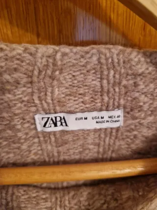 Jersey Zara trenzado marrón claro