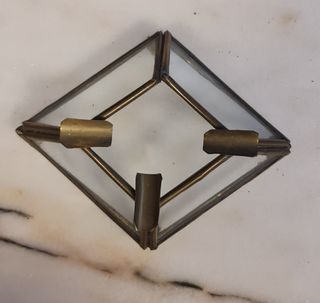 Cenicero Latón y Cristal Estilo Farol Granadino