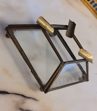 Cenicero Latón y Cristal Estilo Farol Granadino