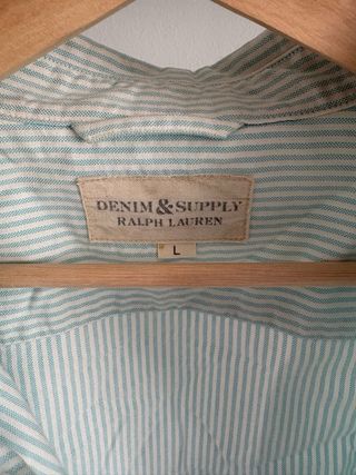 Camisa Ralph Lauren Rayas Turquesa y Blanca