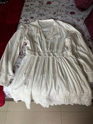 Vestido marfil manga larga