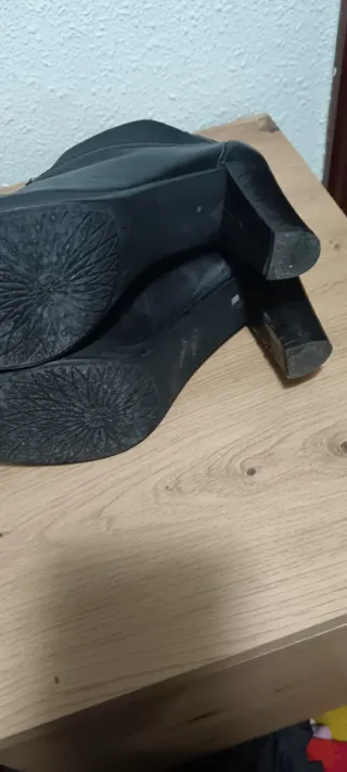 Botines de piel negros talla 38