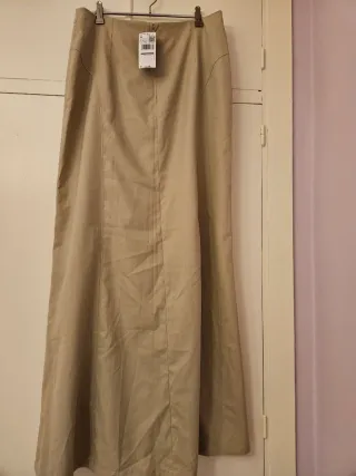 Falda larga Mango beige