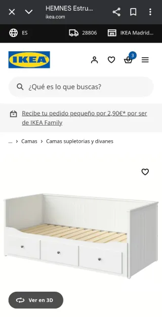 Cama Ikea Hemnes 80x200, dos colchones. DESMONTADA