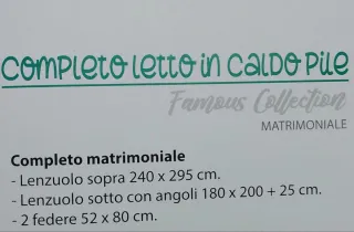 Completo letto pile matrimoniale