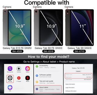 JETech Funda Giratoria para Samsung Galaxy Tab S10