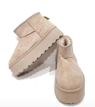 Botas de nieve suela gruesa beige