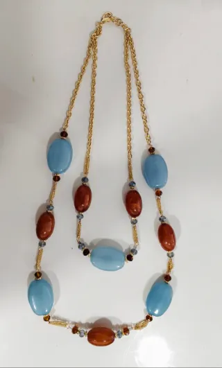 Collar Marella azul y marrón