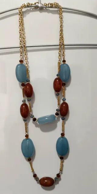 Collar Marella azul y marrón