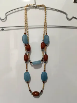 Collar Marella azul y marrón