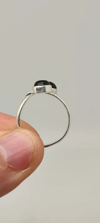 Anillo ajustable de Plata y Ónix.