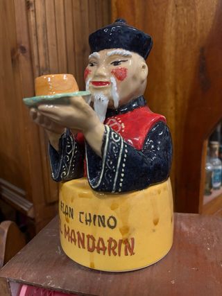 Figura Flan Chino Mandarín Cerámica Antigua